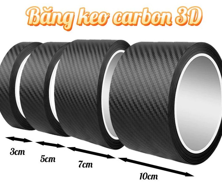 Băng Keo Carbon 3D Nhám Trang Trí Ô Tô, Decal Dán Xe Chống Trầy Xước, Chống Thấm Nước