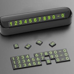 Bảng Số Điện Thoại Gắn Taplo Ô Tô Dễ Thay Số, Nhựa Bền, Hai Màu Trắng & Đen