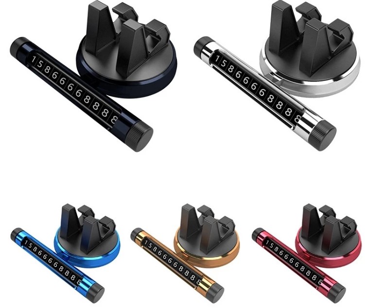 Bảng Số Điện Thoại Gắn Taplo Ô Tô, Tích Hợp Giá Đỡ Điện Thoại Xoay 360°