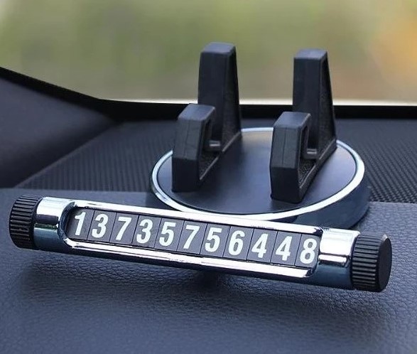 Bảng Số Điện Thoại Gắn Taplo Ô Tô, Tích Hợp Giá Đỡ Điện Thoại Xoay 360°