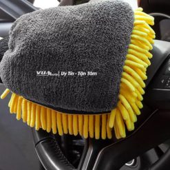 Bao Tay Rửa Xe Ô Tô Đa Năng VuaAuto, Găng Lau Microfiber Siêu Dày, Mềm Mịn