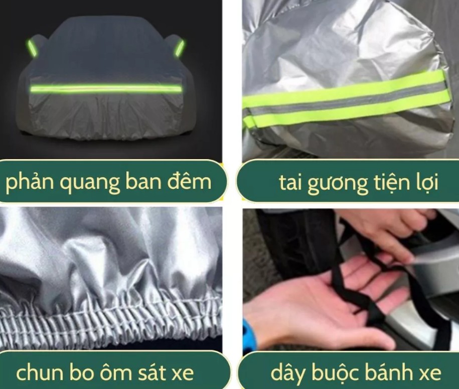 Bạt Phủ Ô Tô 3 Lớp Cao Cấp, Bạt Trùm Xe Vải Dù Chống Nắng, Chống Mưa, Bền Đẹp Theo Thời Gian