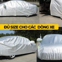 Bạt Phủ Ô Tô Áo Bạc, Trùm Toàn Xe 4, 5, 7 Chỗ & Xe Bán Tải, Chống Nắng Nóng, Chống Mưa Nước, Bụi Bẩn & Trầy Xước