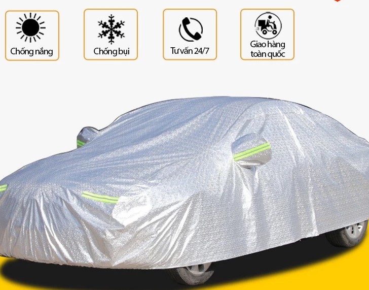 Bạt Phủ Ô Tô Tráng Nhôm Cao Cấp, Bảo Vệ Toàn Diện Cho Xe 4, 5, 7 Chỗ