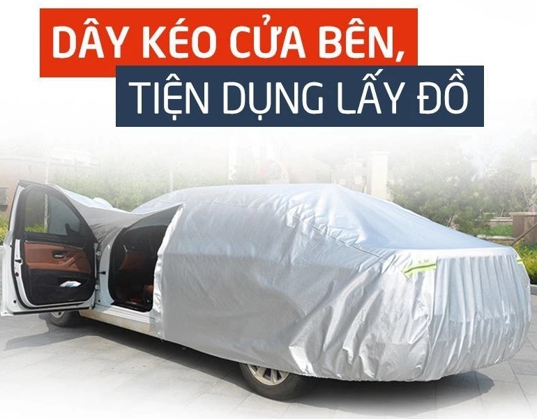 Bạt Phủ Ô Tô Vải Dù 3 Lớp Cao Cấp, Chống Nắng, Che Mưa, Hạn Chế Trầy Xước