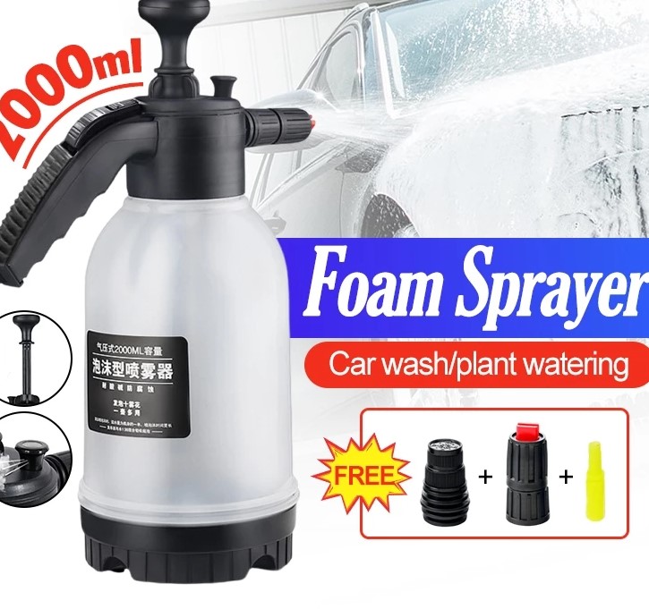 Bình Xịt Bọt Tuyết Rửa Xe Hơi/ Xe Máy 2000ml, Áp Suất Mạnh, Bọt Dày, Cầm Tay Tiện Lợi