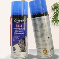 Bình Xịt Mỡ Bôi Trơn Trắng O’tech BX-4, Bảo Vệ Kim Loại, Giảm Ma Sát, Chống Mài Mòn