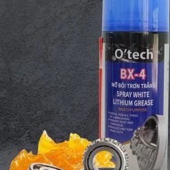 Bình Xịt Mỡ Bôi Trơn Trắng O’tech BX-4, Bảo Vệ Kim Loại, Giảm Ma Sát, Chống Mài Mòn