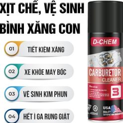 Bình Xịt Vệ Sinh Chế Hòa Khí D-Chem 450ml Làm Sạch Bình Xăng Con Ô Tô & Xe Máy