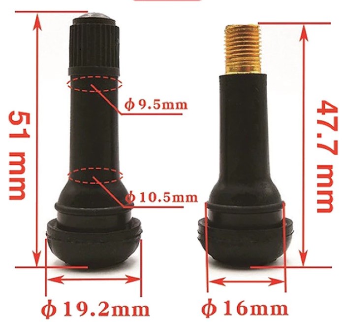 Bộ 10 Chiếc Chân Van Lốp Không Ruột, Cho Ô Tô, Xe Máy, Xe Điện Đủ Các Kích Cỡ