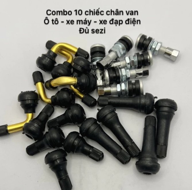 Bộ 10 Chiếc Chân Van Lốp Không Ruột, Cho Ô Tô, Xe Máy, Xe Điện Đủ Các Kích Cỡ