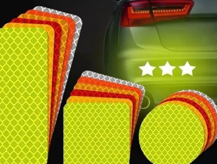 Bộ 10 Miếng Dán Phản Quang An Toàn 3 × 8 cm Cho Ô Tô & Xe Máy, Nhận Diện Ban Đêm, Cảnh Báo