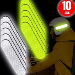 Bộ 10 Miếng Dán Phản Quang Cảnh Báo An Toàn, Chống Va Chạm, Tăng Nhận Diện Xe Hơi & Mũ Bảo Hiểm