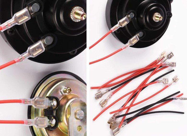 Bộ 2 Dây Giắc Ghim Còi Ô Tô Xe Hơi, Rắc Cắm Kèn Ruột Đồng Nguyên Chất Dài 20cm