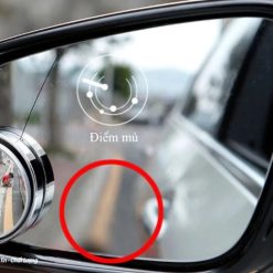 Bộ 2 Gương Cầu Lồi Đế Hút Chân Không Xoay 360°, Xóa Điểm Mù, Gắn Kính Xe Ô Tô