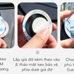 Bộ 2 Gương Cầu Lồi Ô Tô 3R Có Viền Không Viền Gắn Gương Chiếu Hậu Xe Hơi Xóa Điểm Mù, Mở Rộng Tầm Nhìn