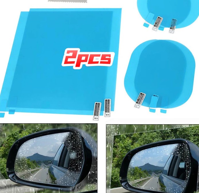 Bộ 2 Miếng Dán Chống Sương Mù, Chống Nước Mưa, Chống Bám Bụi Cho Cửa Kính Xe Hơi