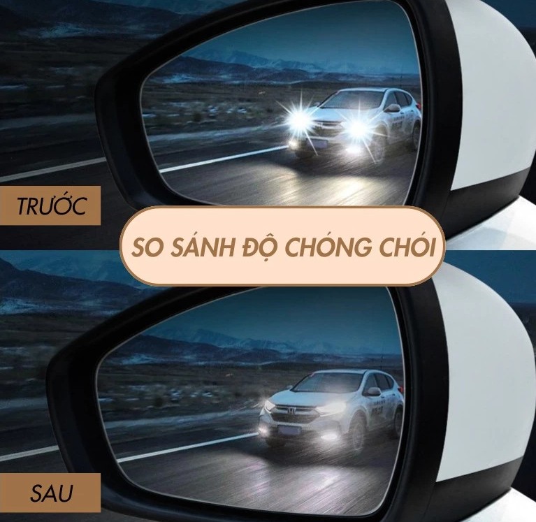 Bộ 2 Miếng Dán Gương Ô Tô Chống Bám Nước, Quan Sát Rõ Ràng Khi Lái Xe Dưới Trời Mưa