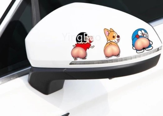 Bộ 2 Miếng Dán Mông/Cửa Xe Hơi 3D Hình Quả Đào, Chống Va Chạm, Chống Trầy Xước, Dễ Thương