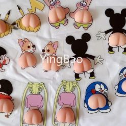 Bộ 2 Miếng Dán Mông/Cửa Xe Hơi 3D Hình Quả Đào, Chống Va Chạm, Chống Trầy Xước, Dễ Thương