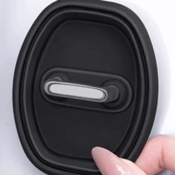 Bộ 4 Miếng Đệm Khóa Cửa Xe Ô Tô Bằng Silicone, Chống Va Đập, Giảm Sốc, Chống Han Rỉ