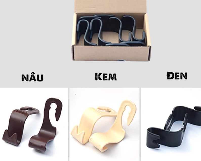 Bộ 4 Móc Treo Đồ Sau Ghế Ô Tô, Phụ Kiện Giá Tốt, Gọn Gàng Nội Thất Xe Hơi