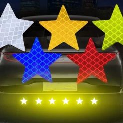 Bộ 6 Miếng Dán Phản Quang Tự Dính Hình Ngôi Sao, Cảnh Báo An Toàn Ô Tô / Xe Tải / Xe Máy / Xe Kéo