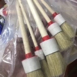 Bộ Cọ Lông Heo Cao Cấp 5 Cây Cán Gỗ, Dụng Cụ Vệ Sinh Xe Máy, Ô Tô Chuyên Nghiệp