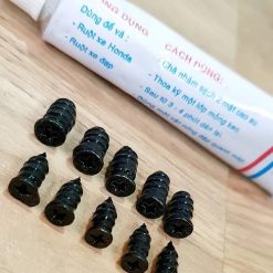 Bộ Dụng Cụ Vá Lốp 11 Món 1 Chai Keo + 10 Đinh Cao Su (5 Lớn – 5 Nhỏ) Vá Vỏ Xe Không Ruột