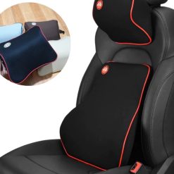 Bộ Gối Tựa Đầu & Tựa Lưng Ô Tô Cao Su Non Ngồi Êm Ái, Giảm Đau Mỏi Khi Lái Xe