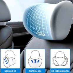 Bộ Gối Tựa Đầu & Tựa Lưng Xe Ô Tô CECILA Thiết Kế Công Thái Học Giảm Đau Cổ Vai Gáy, Thắt Lưng