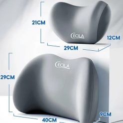 Bộ Gối Tựa Đầu Và Tựa Lưng Ô Tô Cecila Giảm Đau Cổ Vai Gáy, Thắt Lưng Thoải Mái Khi Ngồi Lái Xe