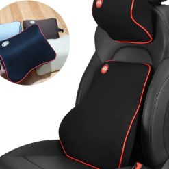 Bộ Gối Tựa Đầu Và Tựa Lưng Xe Hơi Cao Su Non Cao Cấp, Giảm Đau Mỏi Khi Lái Xe & Làm Việc