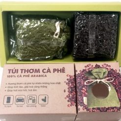 Bộ Hút Mùi Xe Hơi Hapaku Túi Than Hoạt Tính & Túi Thơm Cà Phê Arabica Tự Nhiên