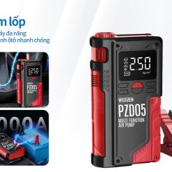 Bộ Kích Nổ & Bơm Lốp Ô Tô Đa Năng 4IN1 Wisezen Kích Bình 12V, Bơm Lốp, Sạc Dự Phòng