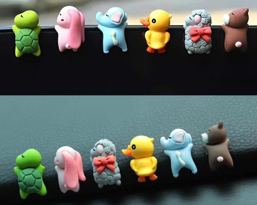 Bộ Mô Hình 6 Con Vật Mini Cute, Trang Trí Nội Thất Xe Hơi, Bàn Làm Việc & Tiểu Cảnh