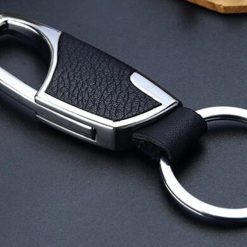 Bộ Móc Khóa Thép Không Gỉ Kết Hợp Da Cao Cấp, Phong Cách Sang Trọng Và Bền Bỉ