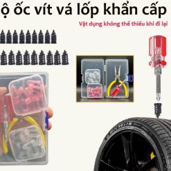 Bộ Ốc Vít Vá Lốp Khẩn Cấp Cho Xe Hơi, Xe Máy Dùng Lốp Không Săm Không Cần Tháo Bánh