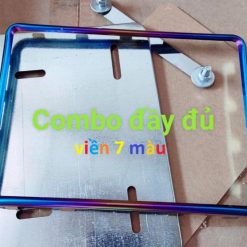 Bộ Ốp Biển Số Titan 7 Màu / Vàng / Inox, Khung Bảo Vệ Biển Số Xe Máy, Bền Đẹp, Biển 4 Số – 5 Số Đời Mới