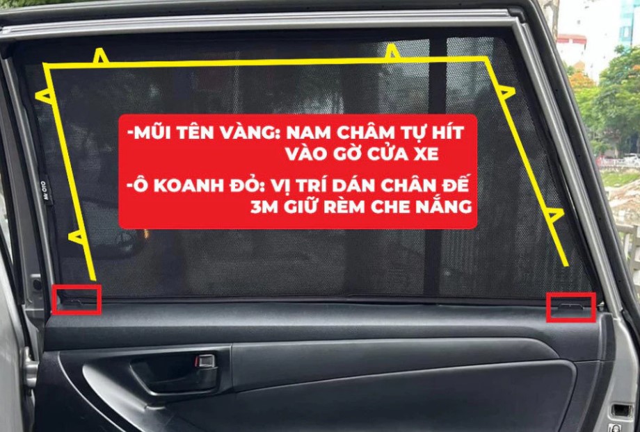 Bộ Phụ Kiện Chân Đế Giữ Rèm Che Nắng Cho Xe Ô Tô Chuyên Dụng Mr.Ôtô Nhỏ Gọn