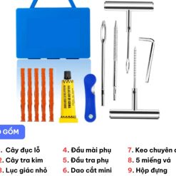 Bộ Vá Lốp Khẩn Cấp SOLAR 9 Trong 1, Vá Lốp Không Săm Cho Ô Tô & Xe Máy