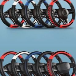 Bọc Vô Lăng Ô Tô Vân Carbon Phối Da Cao Cấp Chống Trơn, Size 38–47cm Cho Xe Con, Xe Tải