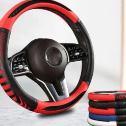 Bọc Vô Lăng Ô Tô Vân Carbon Phối Da Cao Cấp Chống Trơn, Size 38–47cm Cho Xe Con, Xe Tải