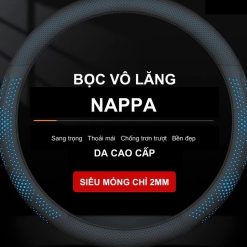 Bọc Vô Lăng Xe Ô Tô 3D Da Nappa Cao Cấp Siêu Mỏng, Thoáng Khí, Size 38cm