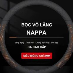 Bọc Vô Lăng Xe Ô Tô 3D Da Nappa Cao Cấp Siêu Mỏng, Thoáng Khí, Size 38cm