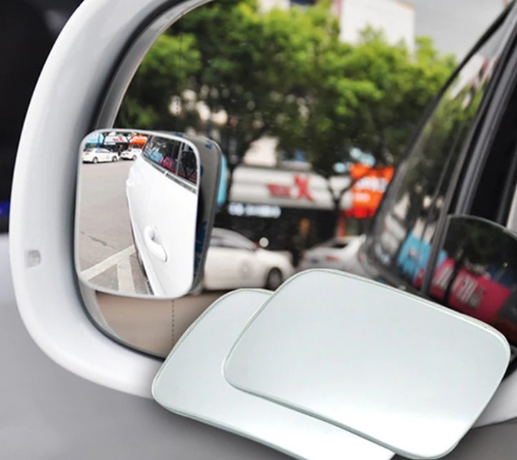 Cặp Gương Cầu Lồi Ô Tô Xóa Điểm Mù, Thủy Tinh Tráng Bạc, Xoay 360°, Tăng Góc Quan Sát