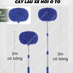 Cây Chổi Lau Rửa Xe Hơi, Ô Tô, Vách Tường, Trần Nhà Vũ Khải, Bông Dày Mịn, Cán Dài 2m & 3m