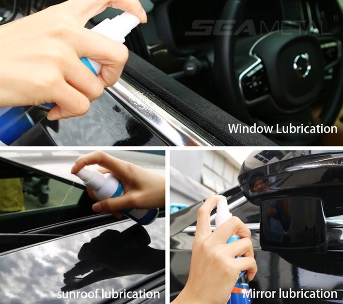 Chai Xịt Bôi Trơn Cửa Sổ Kính Xe Hơi SEAMETAL, Khử Tiếng Ồn, Dưỡng Cao Su Đa Năng