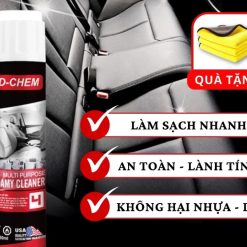 Chai Xịt Bọt Vệ Sinh Nội Thất Ô Tô D-Chem 650ml Giặt Khô Siêu Tốc, Làm Sạch Nhanh Chỉ Vài Bước