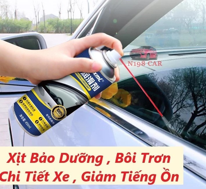Chai Xịt Dầu Bôi Trơn Cửa Kính Ô Tô 450ml, Chống Kẹt Kính, Bảo Dưỡng Gioăng Cao Su Cửa & Nóc Xe